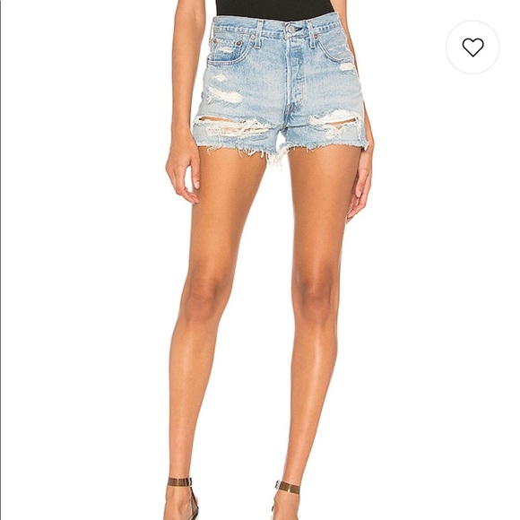 NWT Levi’s 501 High Rise Shorts in Fault Lines Size 25 - Picture 2 of 10